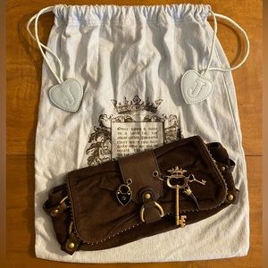Vintage Y2K Juicy Couture Suede Evening Clutch Bag